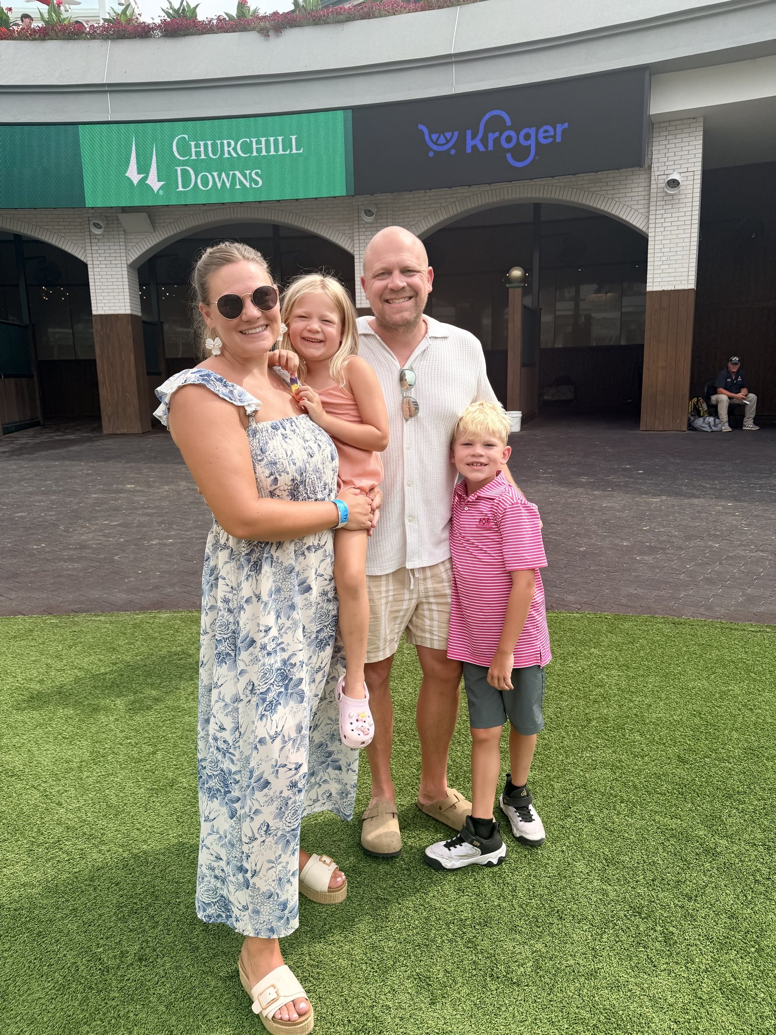 Christopher Wise with his family at Churchill Downs, Louisville, Kentucky.